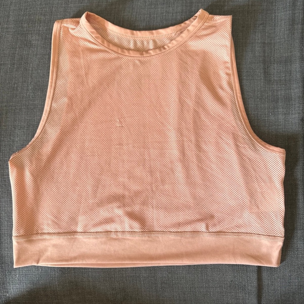 Peach Nike Sleeveless Mesh crop Top